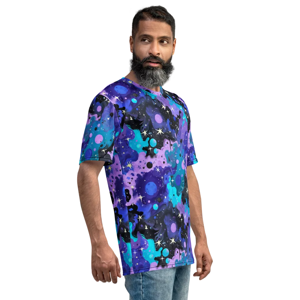 Galaxy Gouache on Men's Crew Neck T-Shirt — Right