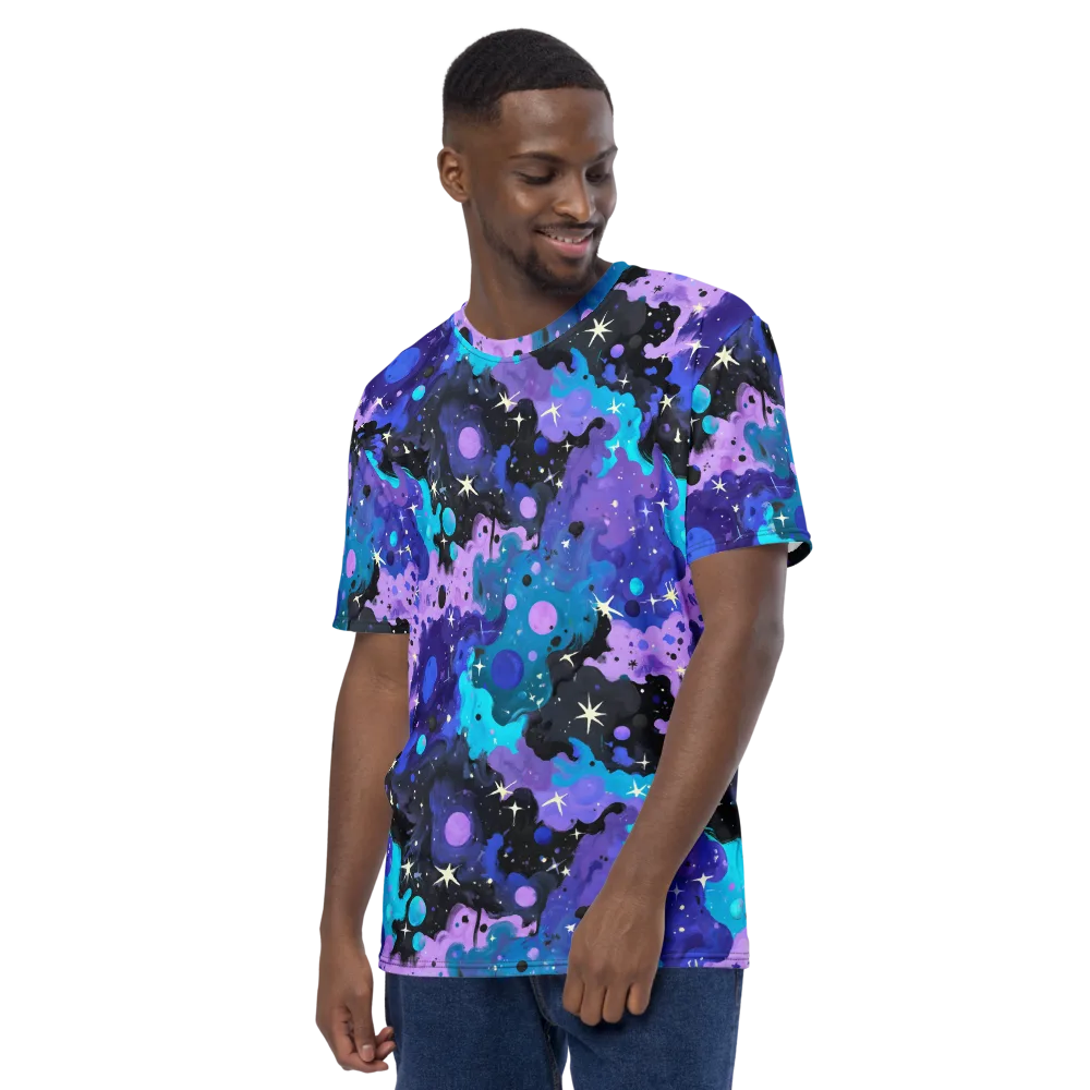 Galaxy Gouache on Men's Crew Neck T-Shirt — Left