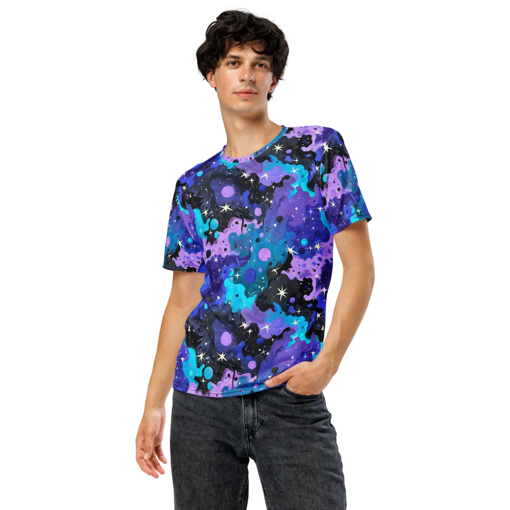Galaxy Gouache on Men's Crew Neck T-Shirt — Front