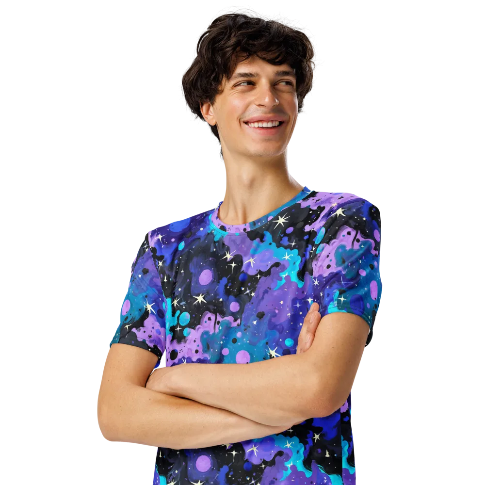 Galaxy Gouache on Men's Crew Neck T-Shirt — Left Front