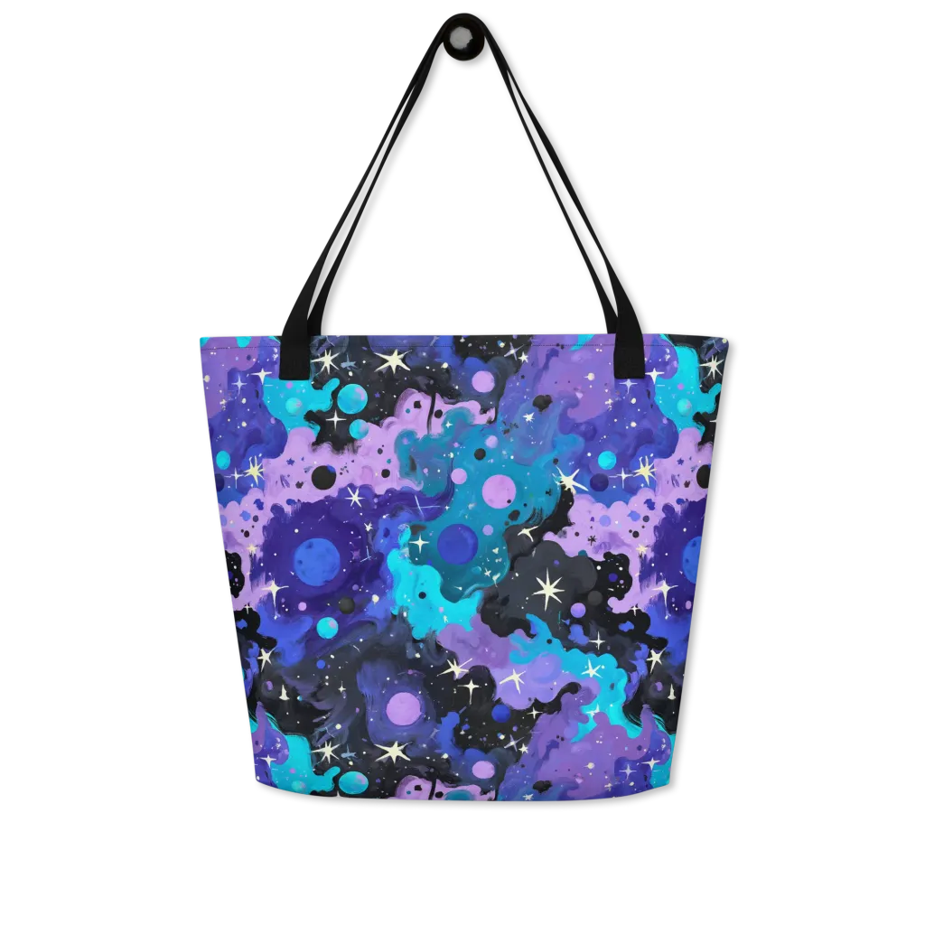 Galaxy Gouache on Large Tote Bag W/ Pocket — Front