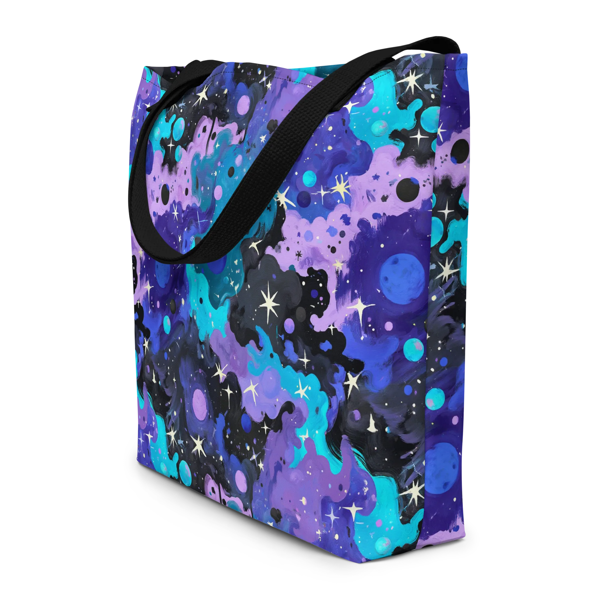 Galaxy Gouache on Large Tote Bag W/ Pocket — Front
