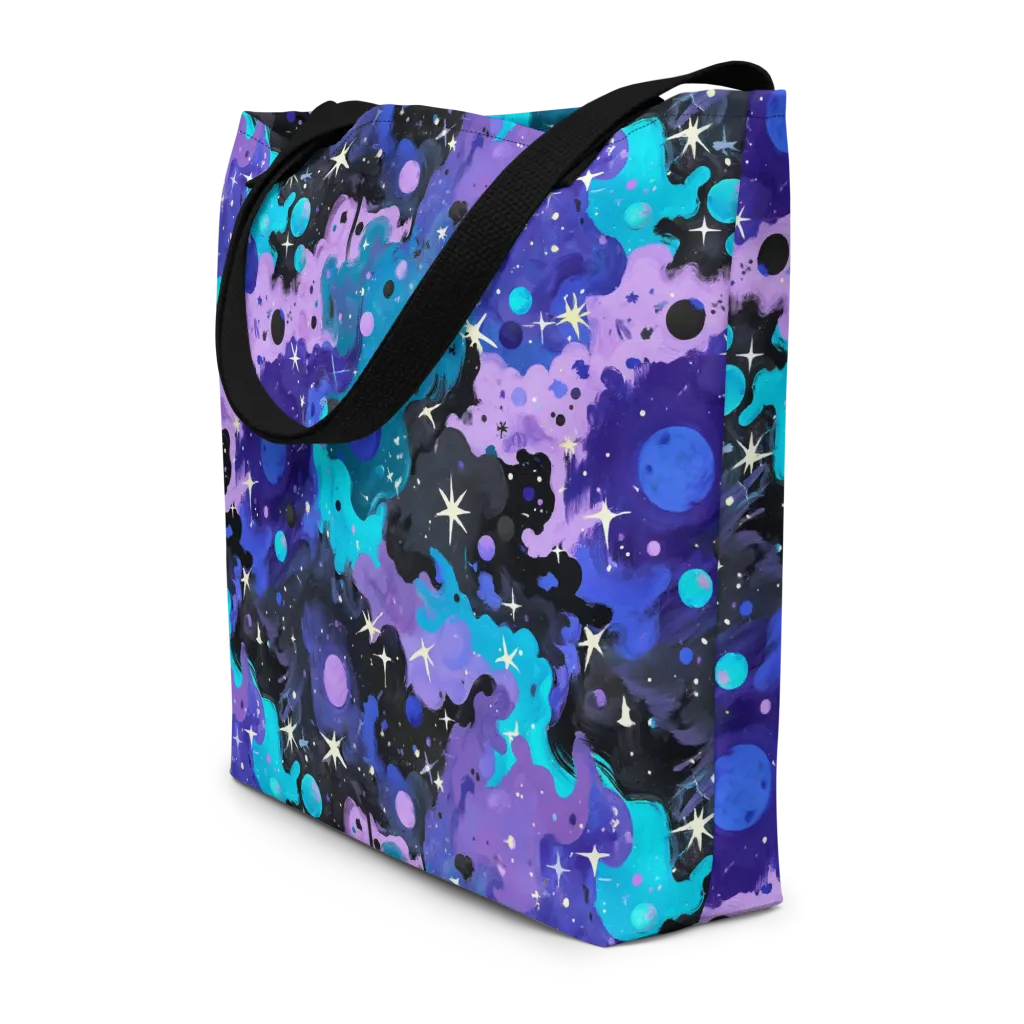 Galaxy Gouache on Large Tote Bag W/ Pocket — Front