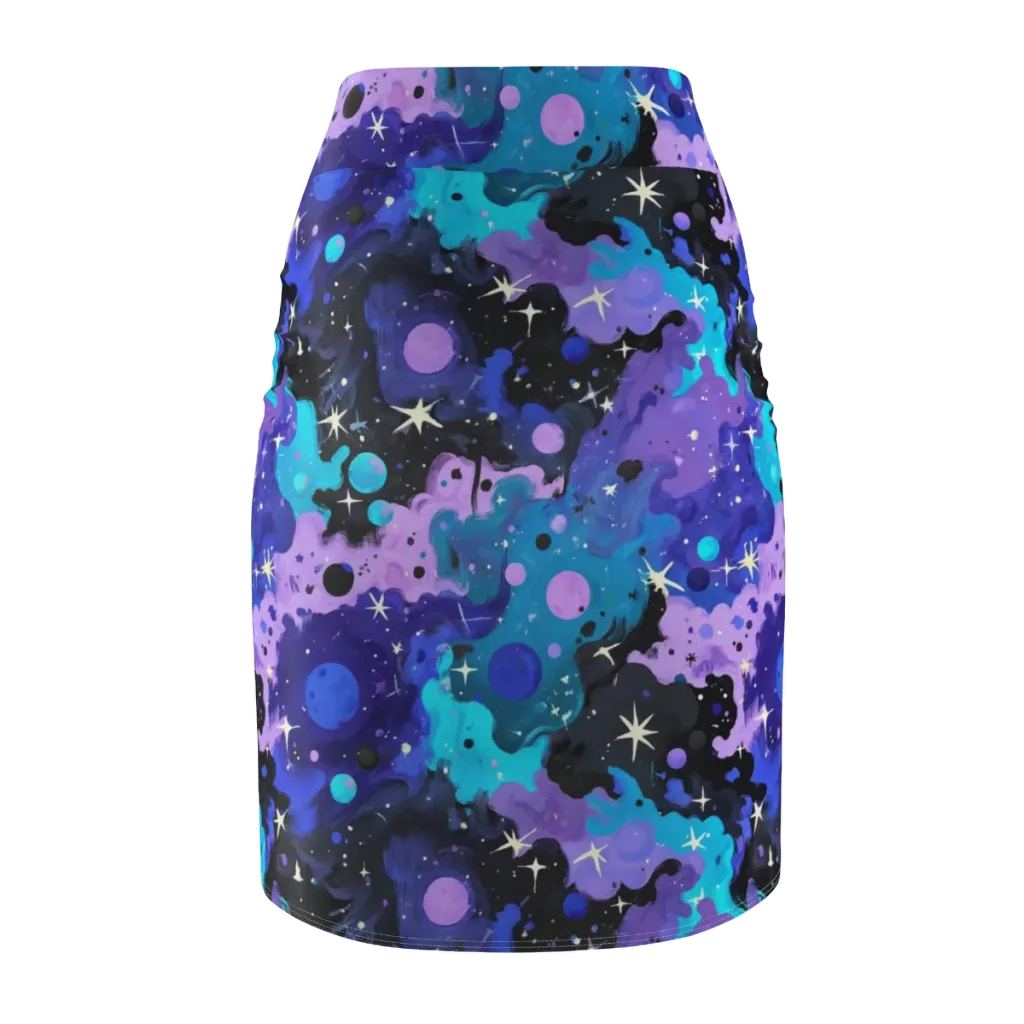 Galaxy Gouache on Pencil Skirt — Back