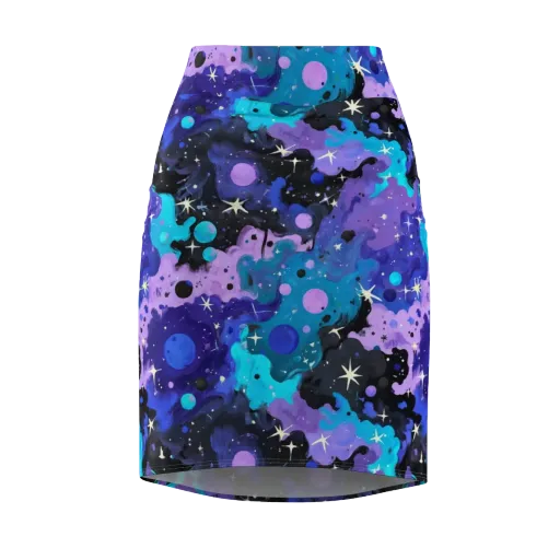 Galaxy Gouache on a Pencil Skirt