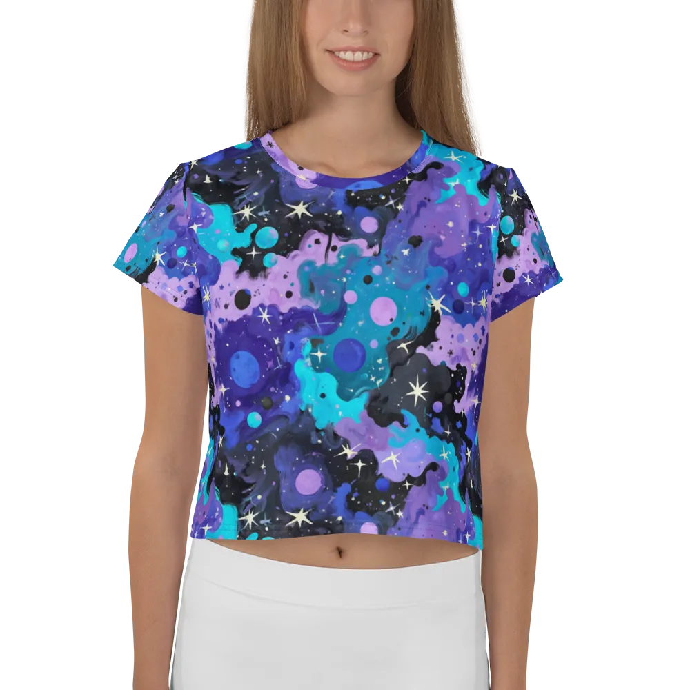 Galaxy Gouache on Crop Tee — Front