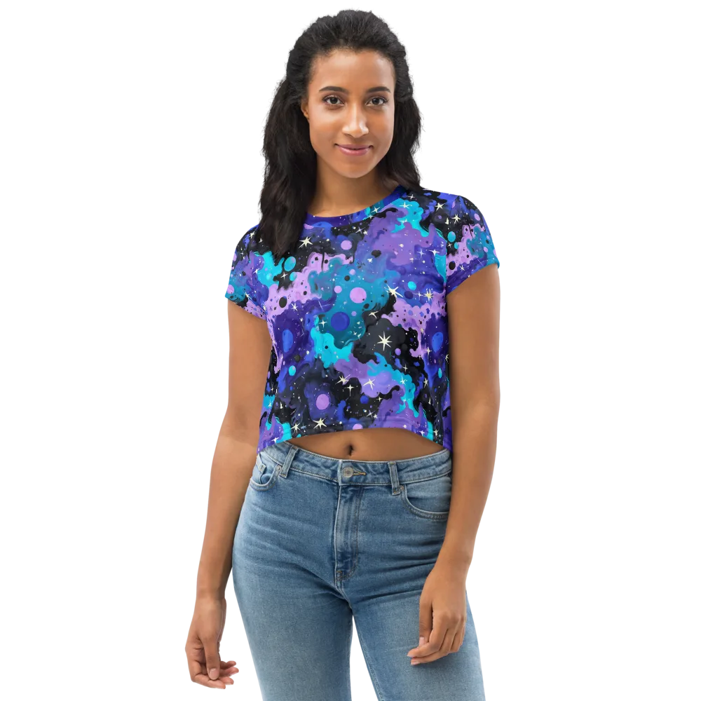 Galaxy Gouache on Crop Tee — Front
