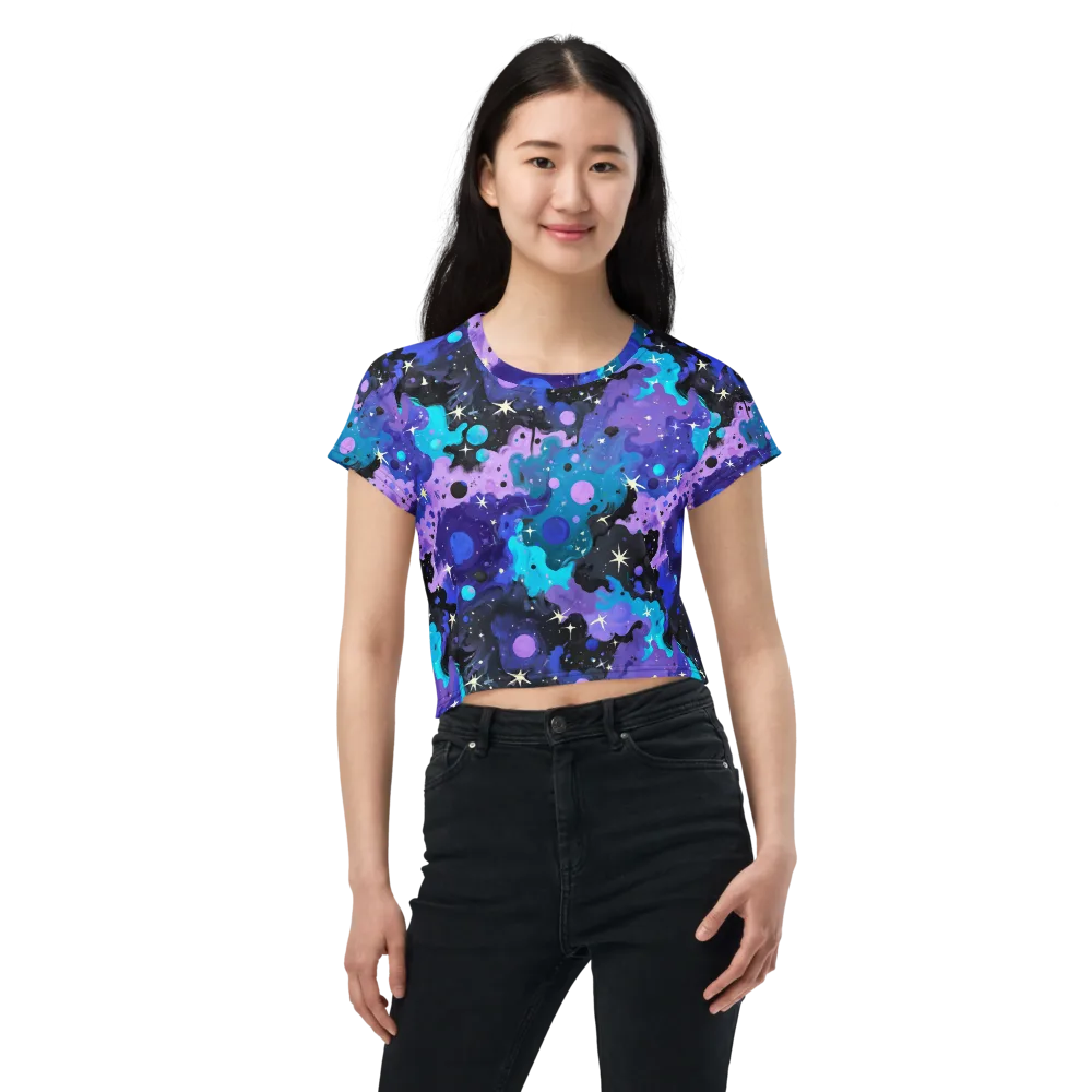 Galaxy Gouache on Crop Tee — Front