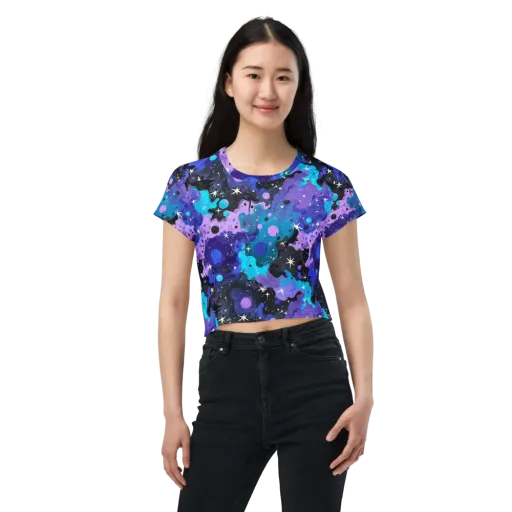 Galaxy Gouache on a Crop Tee