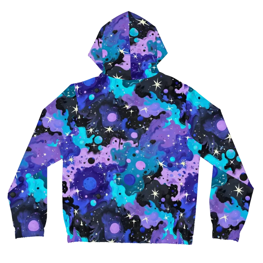 Galaxy Gouache on Women's Full-Zip Hoodie — Back