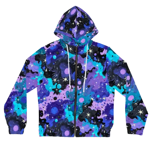 Galaxy Gouache on a Women's Full-Zip Hoodie