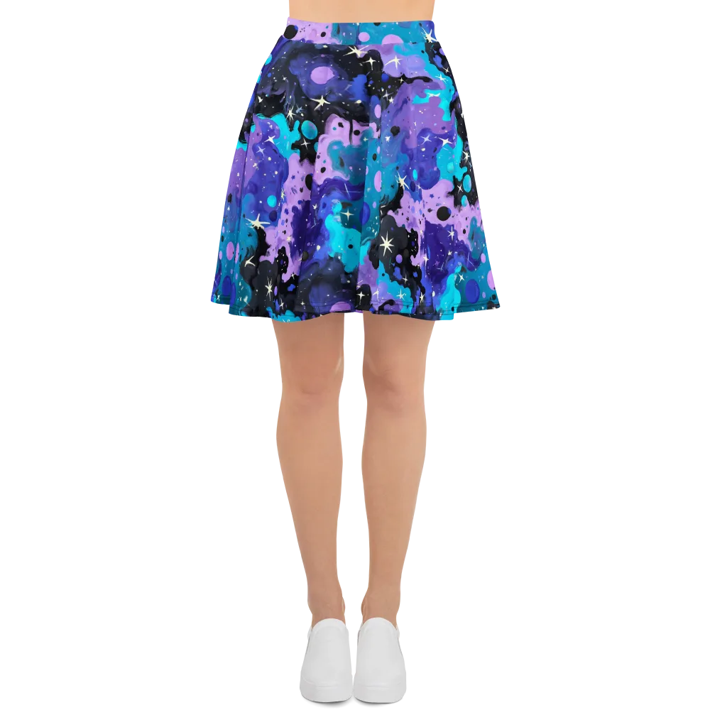 Galaxy Gouache on Skater Skirt — Front