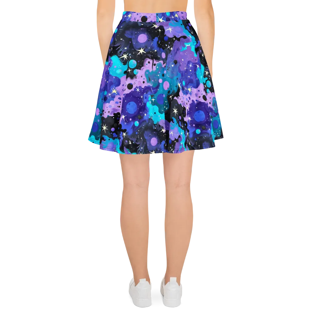 Galaxy Gouache on Skater Skirt — Back