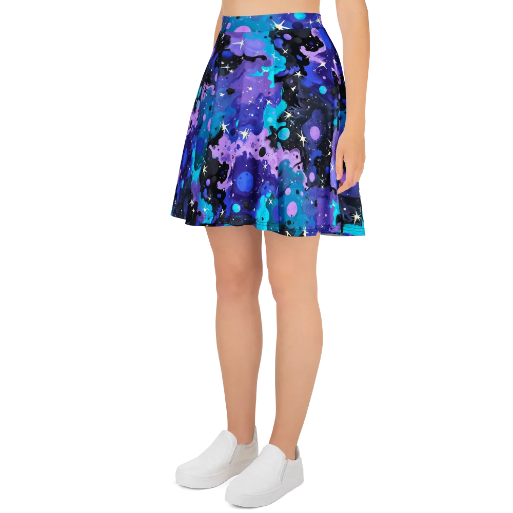 Galaxy Gouache on Skater Skirt — Left