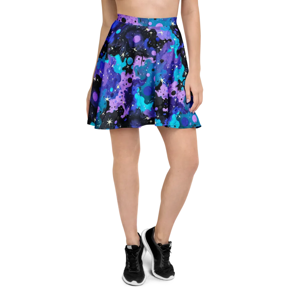 Galaxy Gouache on Skater Skirt — Front