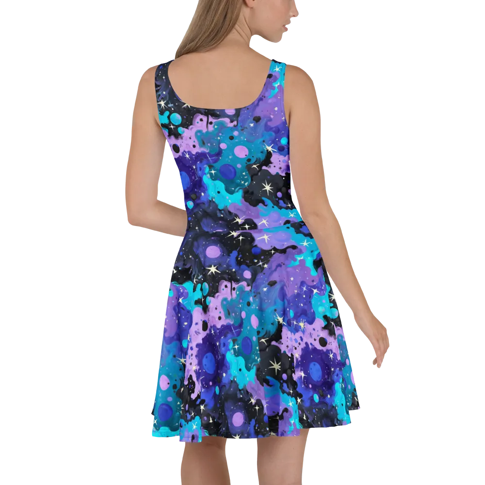 Galaxy Gouache on Skater Dress — Back