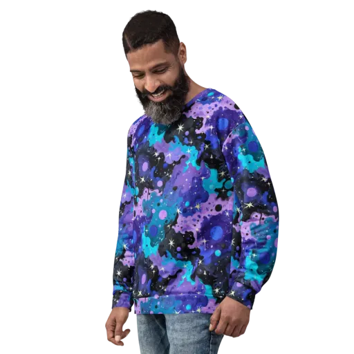 Galaxy Gouache on a Sweatshirt
