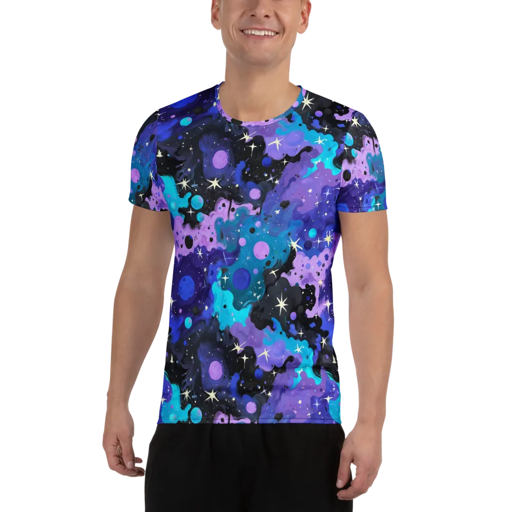 Galaxy Gouache on Men's Athletic T-Shirt — Front