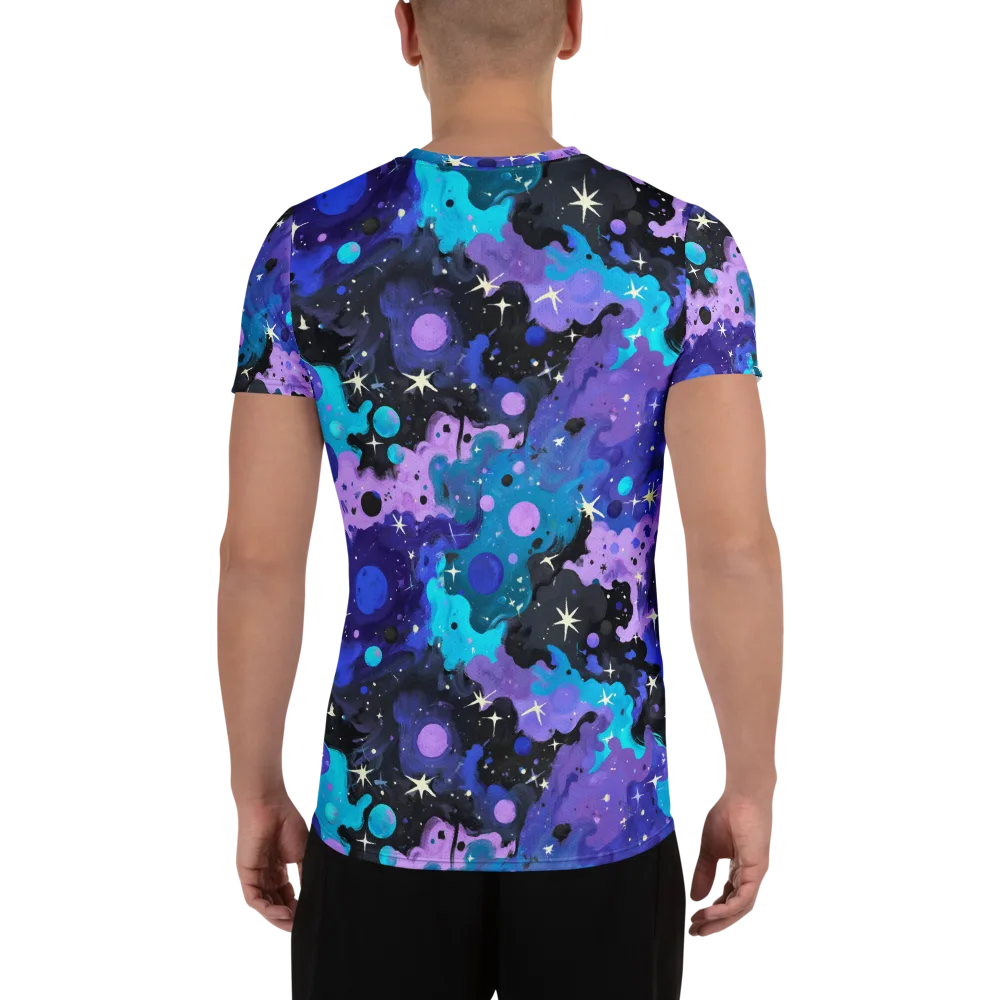 Galaxy Gouache on Men's Athletic T-Shirt — Back