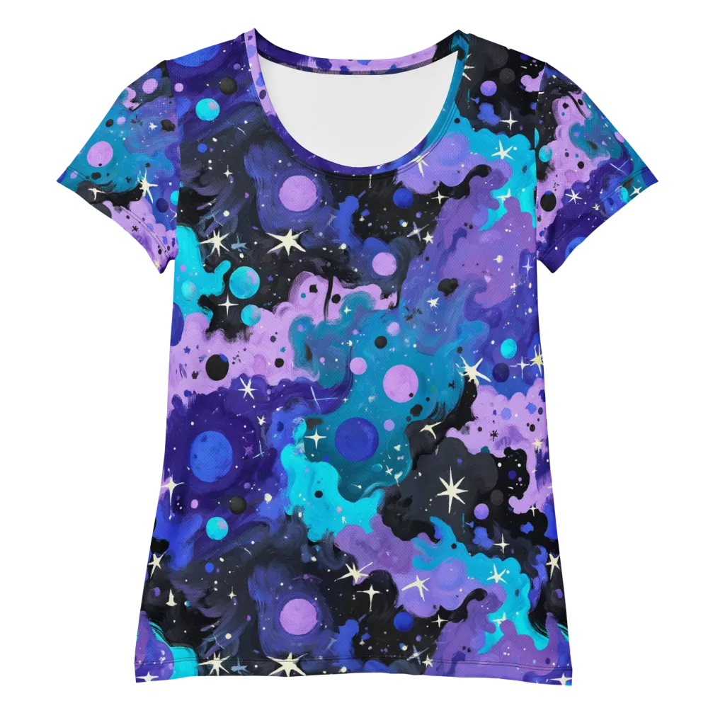 Galaxy Gouache on Women's Athletic T-Shirt — Front