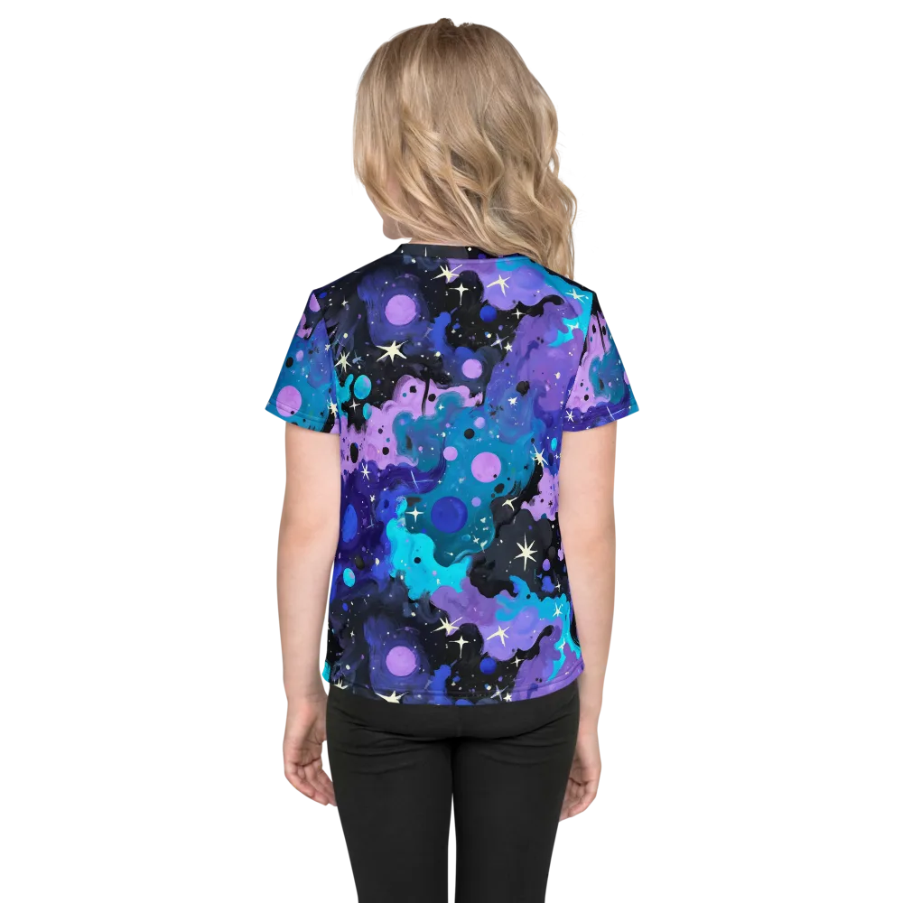 Galaxy Gouache on Kids Crew Neck T-Shirt — Back