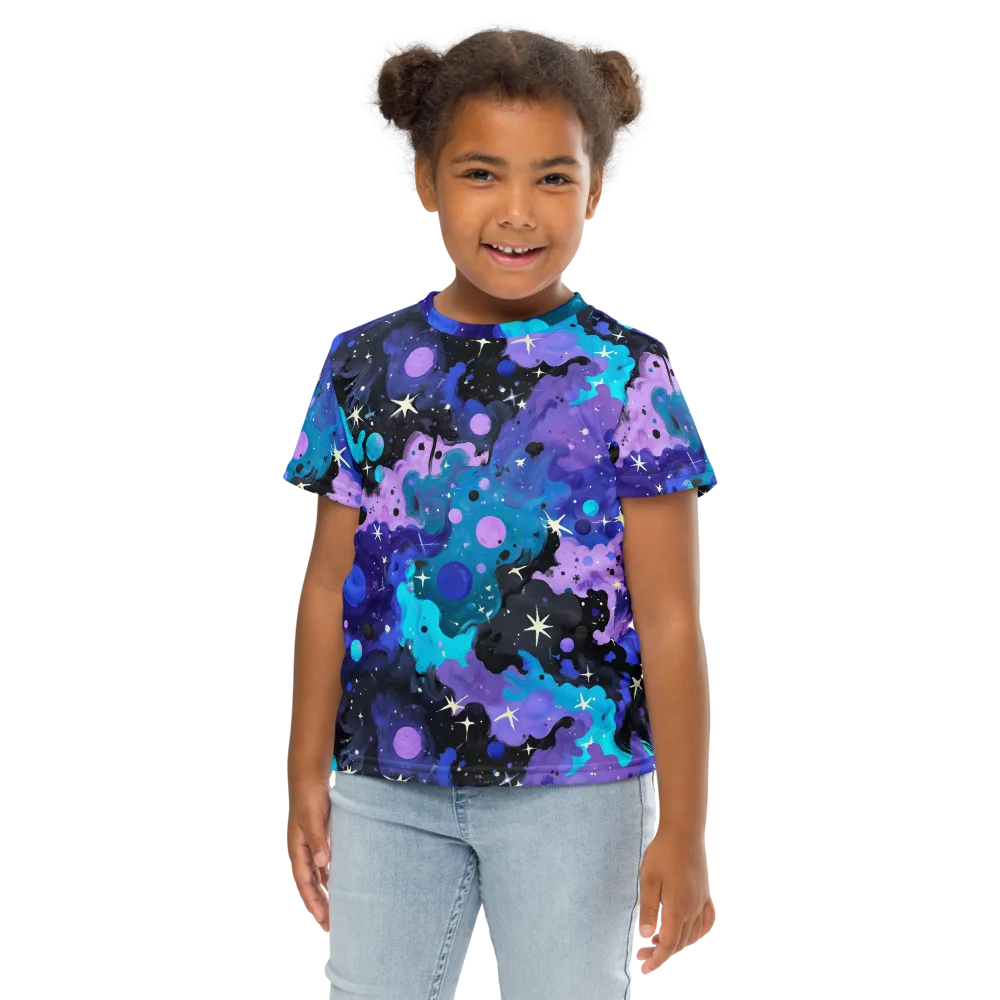 Galaxy Gouache on Kids Crew Neck T-Shirt — Front