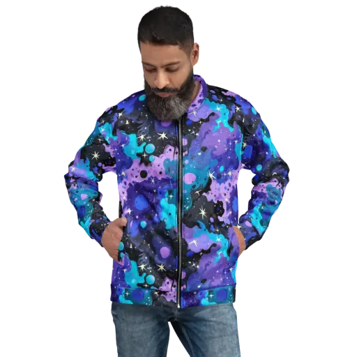 Galaxy Gouache on a Bomber Jacket