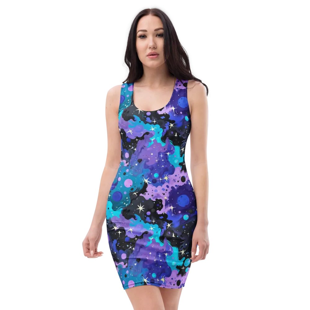 Galaxy Gouache on Bodycon Dress — Front