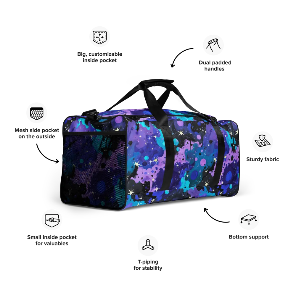 Galaxy Gouache on Duffle Bag — Right Front