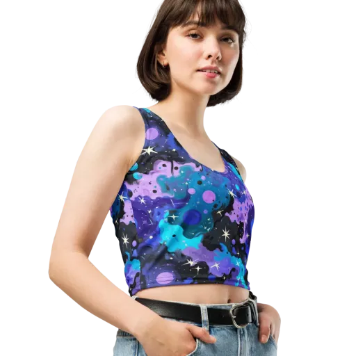 Galaxy Gouache on a Crop Top