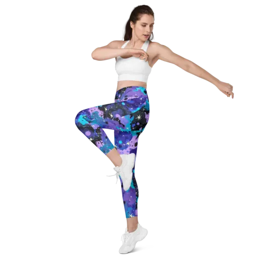 Galaxy Gouache on a Leggings with Pockets