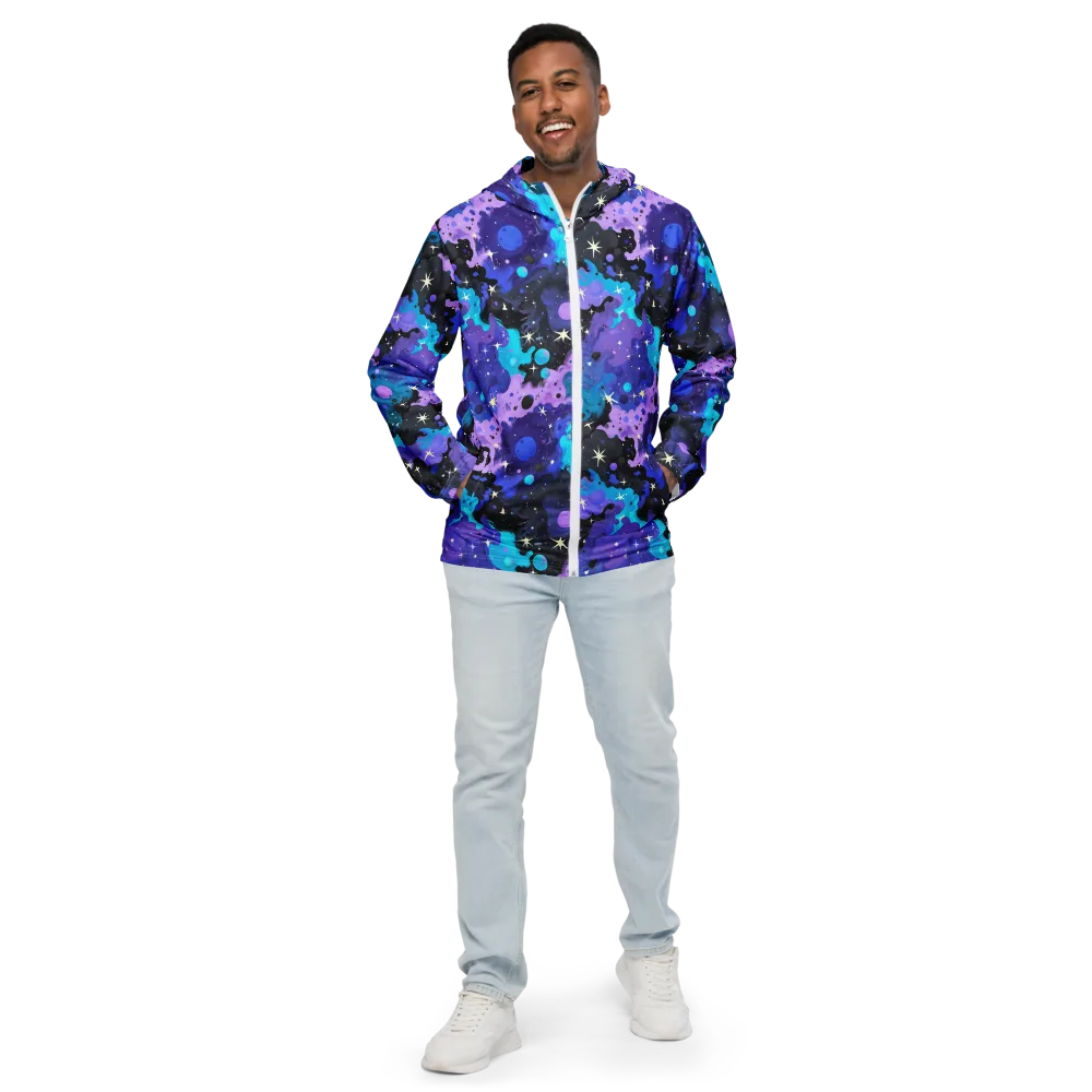 Galaxy Gouache on Men's Windbreaker — Front