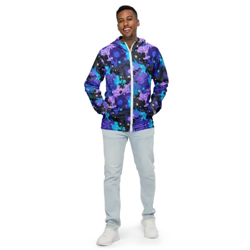 Galaxy Gouache on a Men's Windbreaker