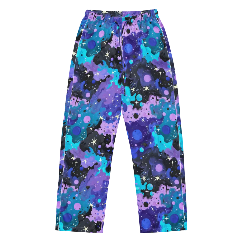 Galaxy Gouache on Women's Pajama Pants — Front