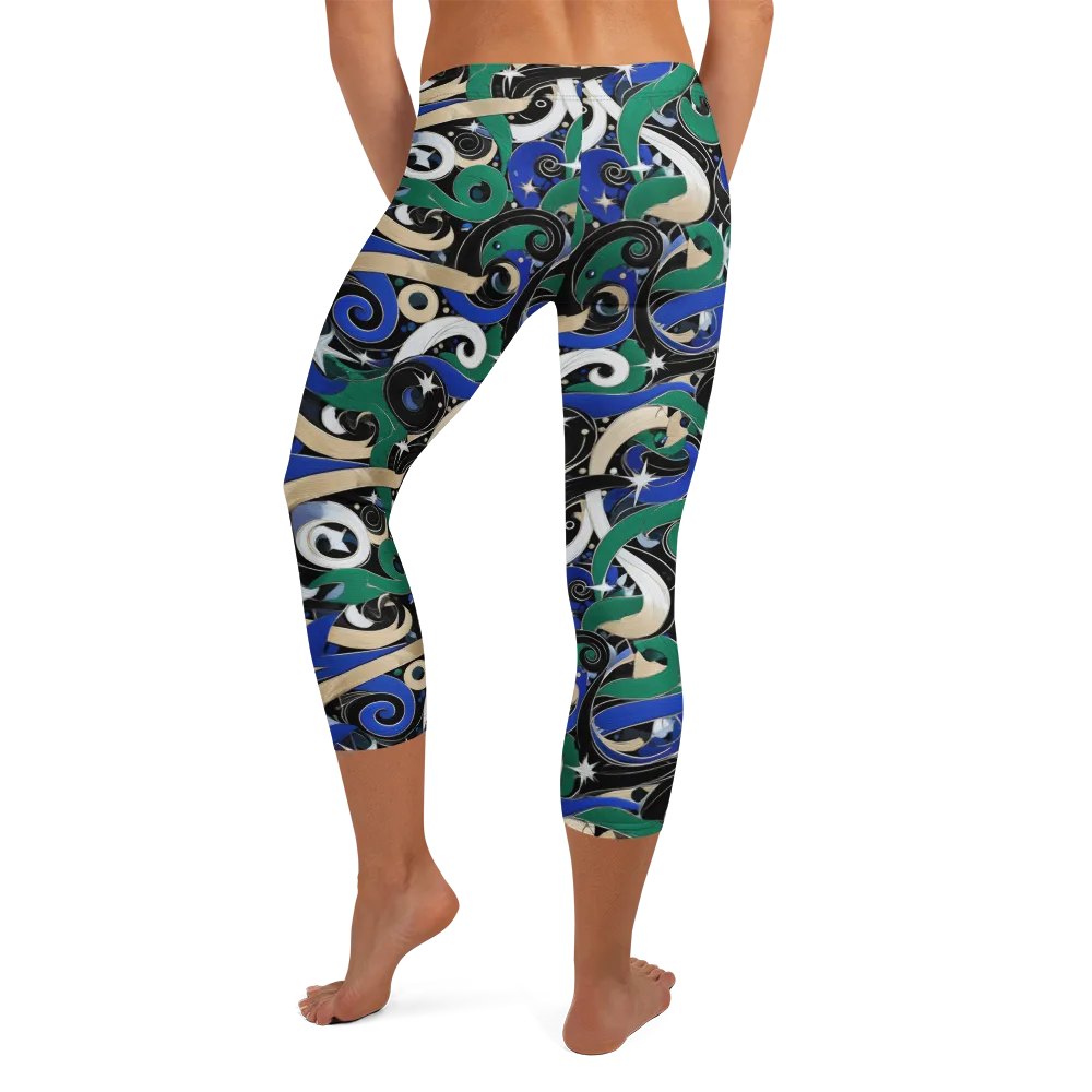 Starfall Baroque on Capri Leggings — Back
