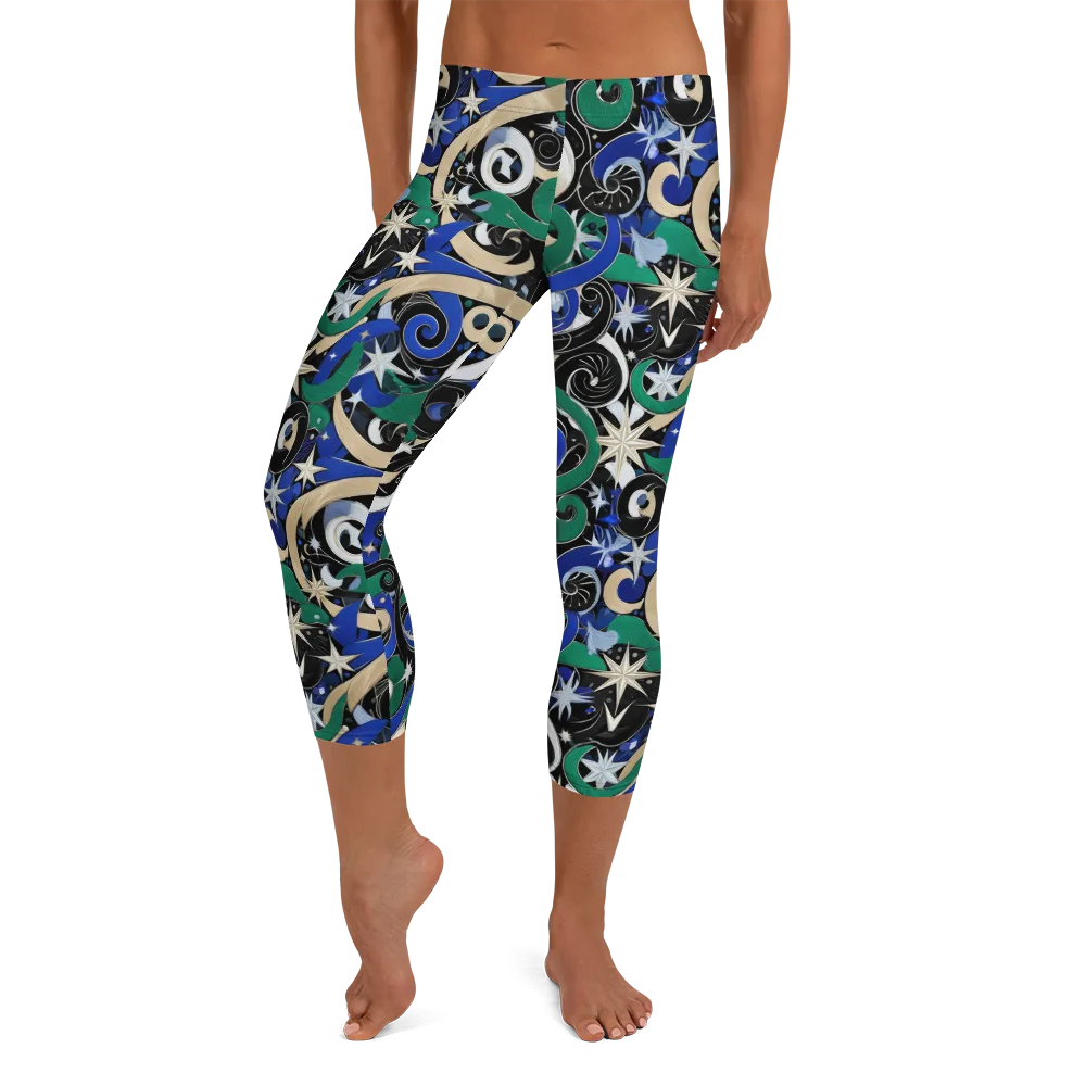 Starfall Baroque on Capri Leggings — Front