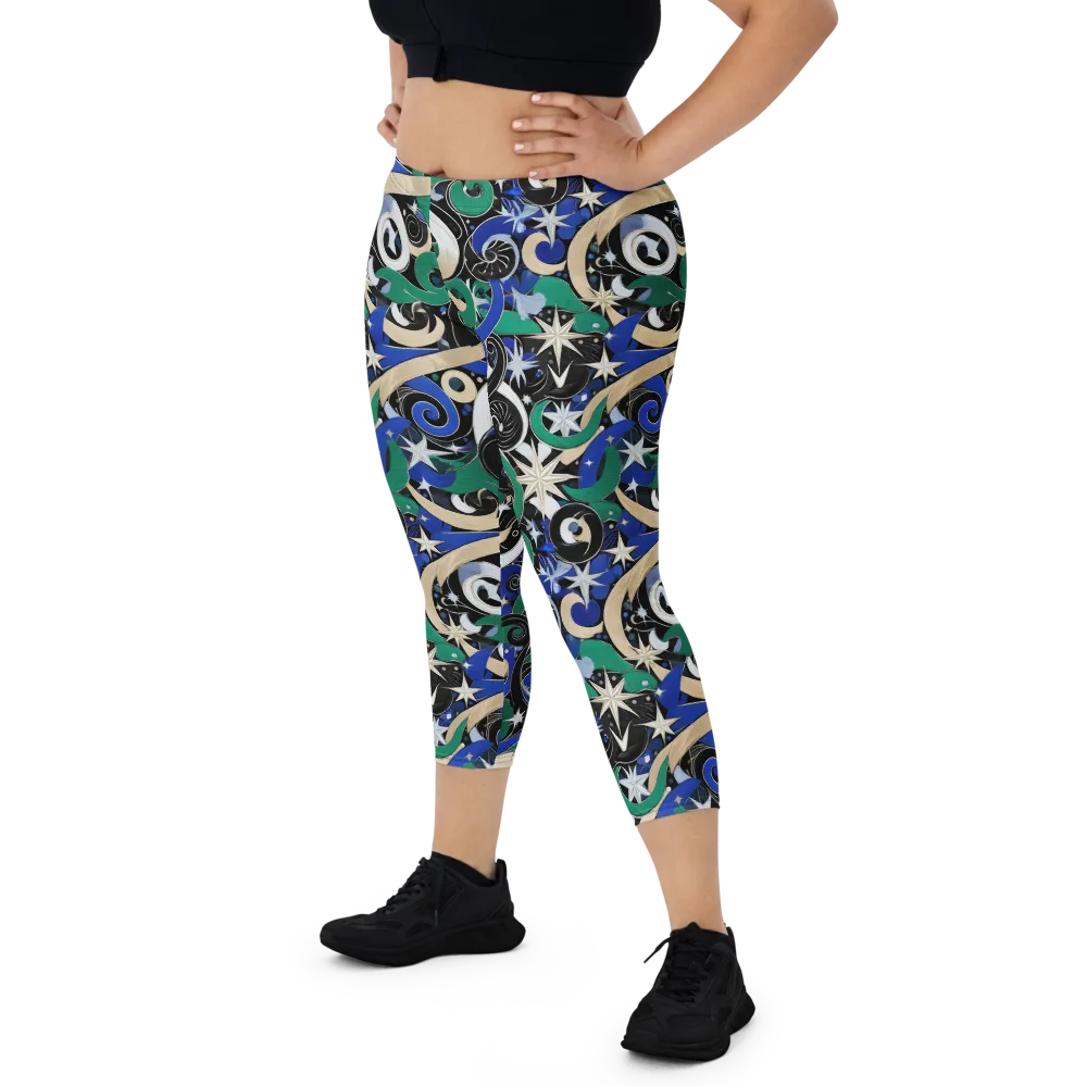 Starfall Baroque on Capri Leggings — Front