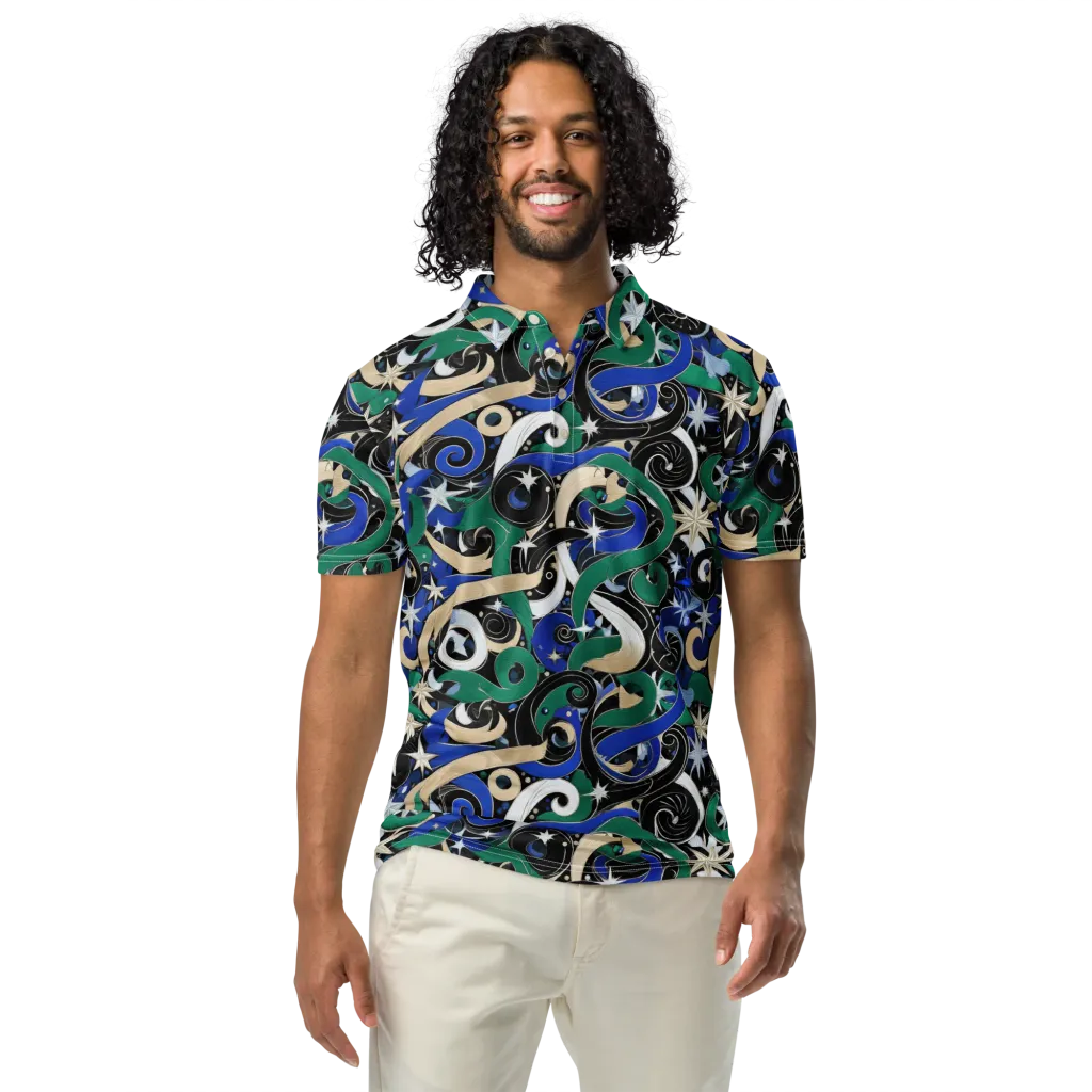 Starfall Baroque on Men's Slim Fit Polo Shirt — Front