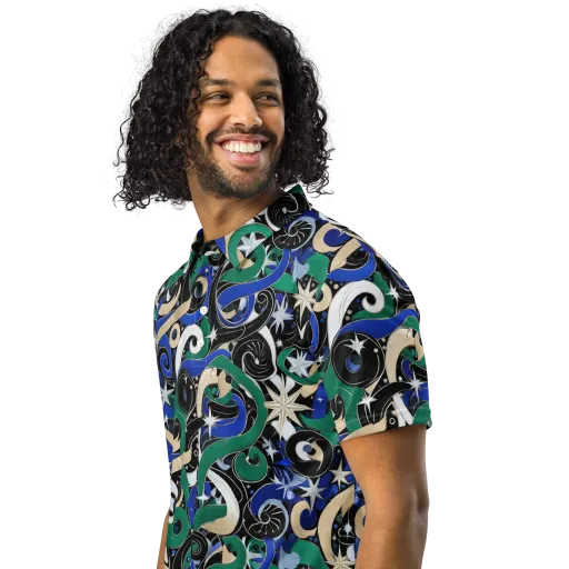 Starfall Baroque on a Men's Slim Fit Polo Shirt