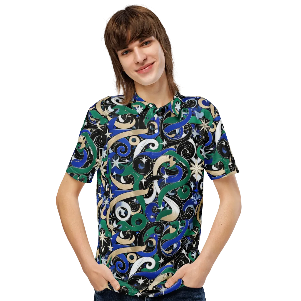Starfall Baroque on Men's Slim Fit Polo Shirt — Front