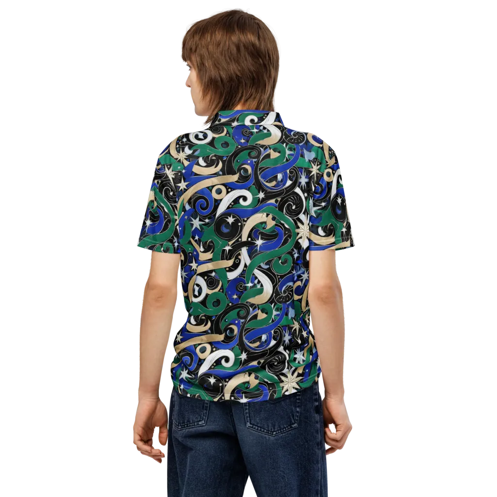 Starfall Baroque on Men's Slim Fit Polo Shirt — Back