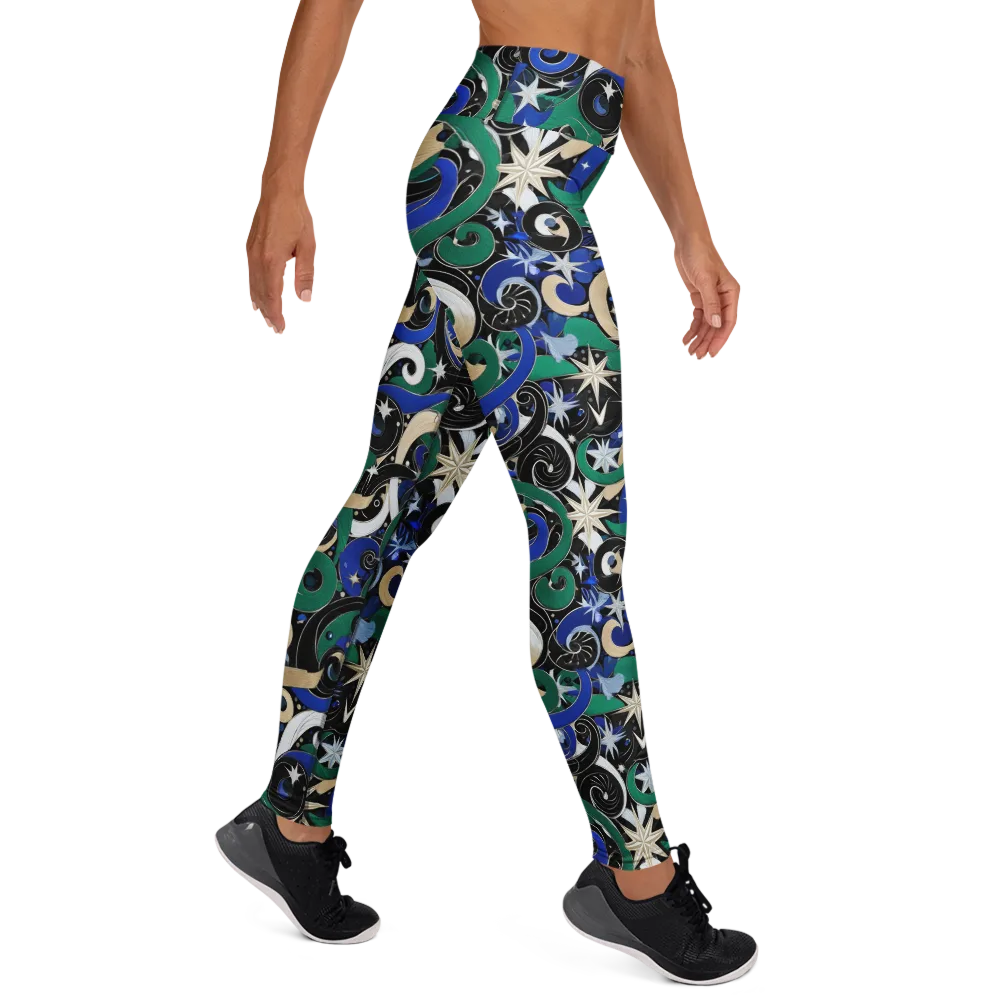 Starfall Baroque on Yoga Leggings — Right