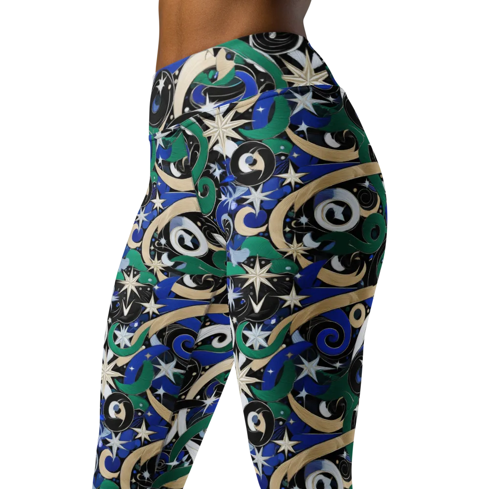 Starfall Baroque on Yoga Leggings — Left Front