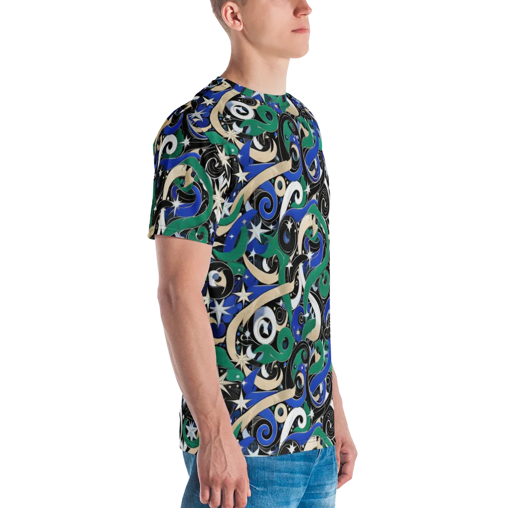 Starfall Baroque on Men's Crew Neck T-Shirt — Right