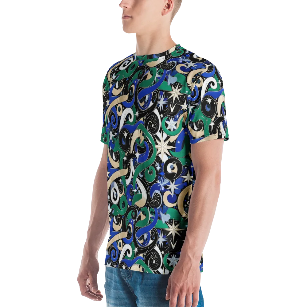Starfall Baroque on Men's Crew Neck T-Shirt — Left