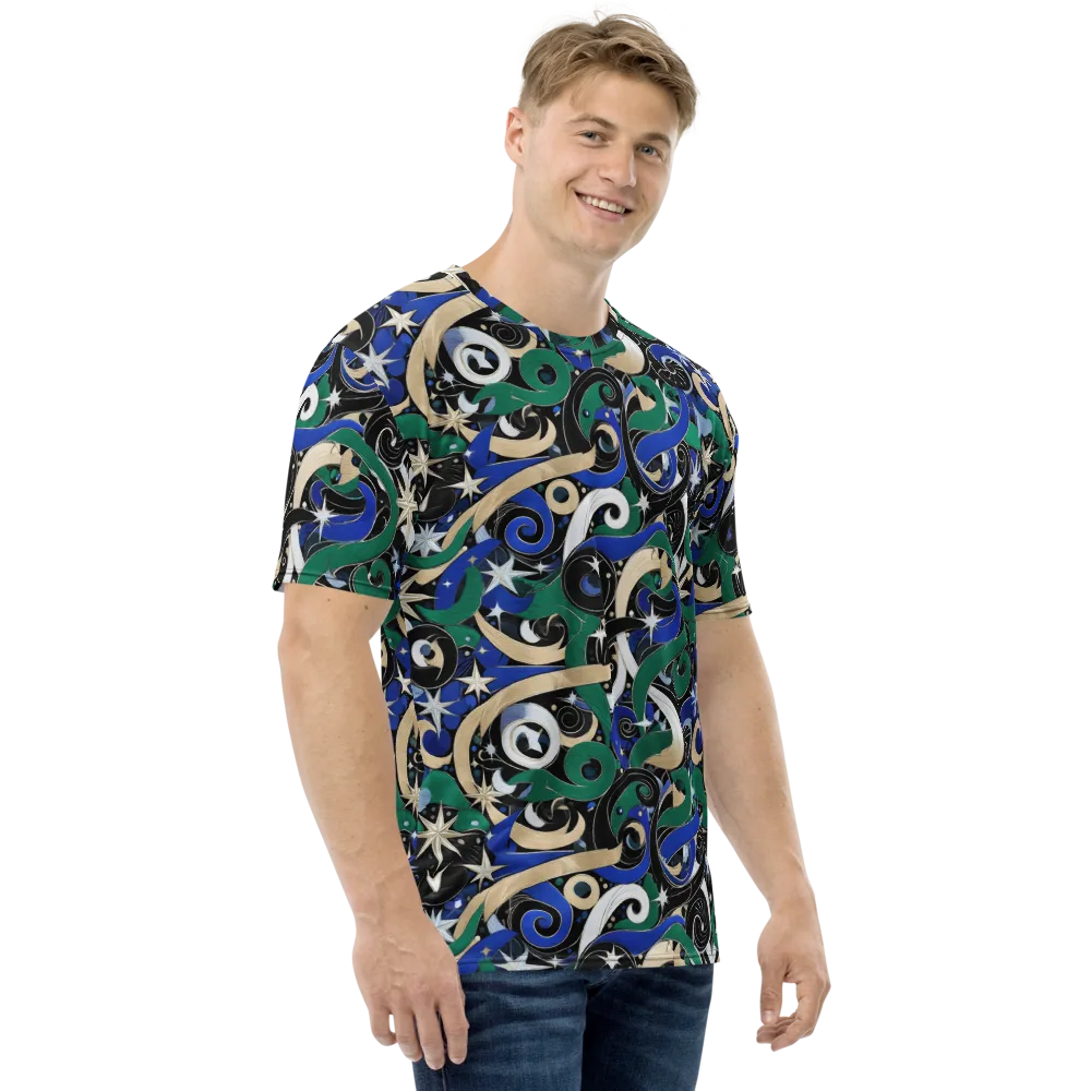 Starfall Baroque on Men's Crew Neck T-Shirt — Right