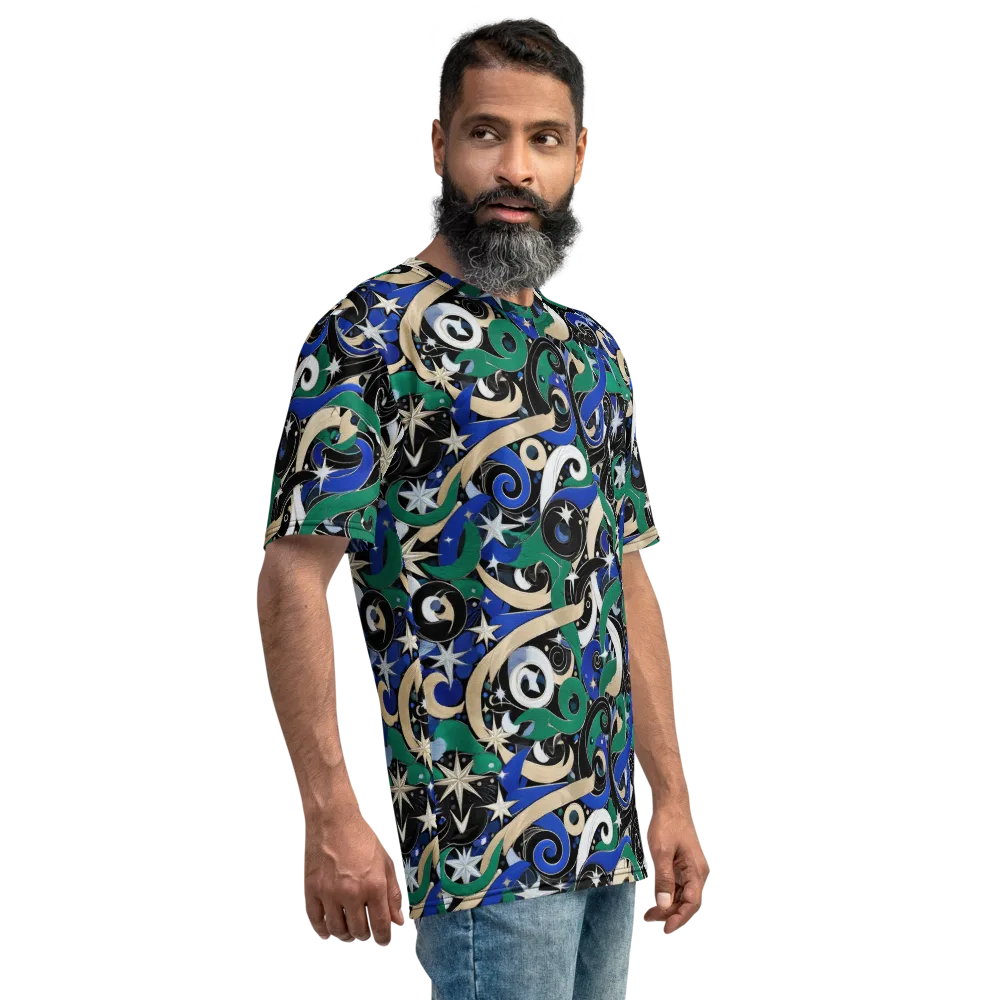 Starfall Baroque on Men's Crew Neck T-Shirt — Right