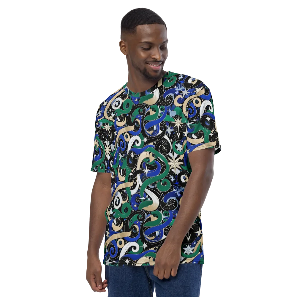 Starfall Baroque on Men's Crew Neck T-Shirt — Left