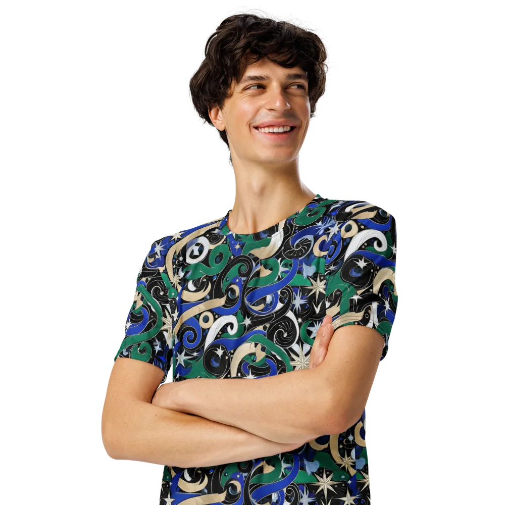 Starfall Baroque on Men's Crew Neck T-Shirt — Left Front