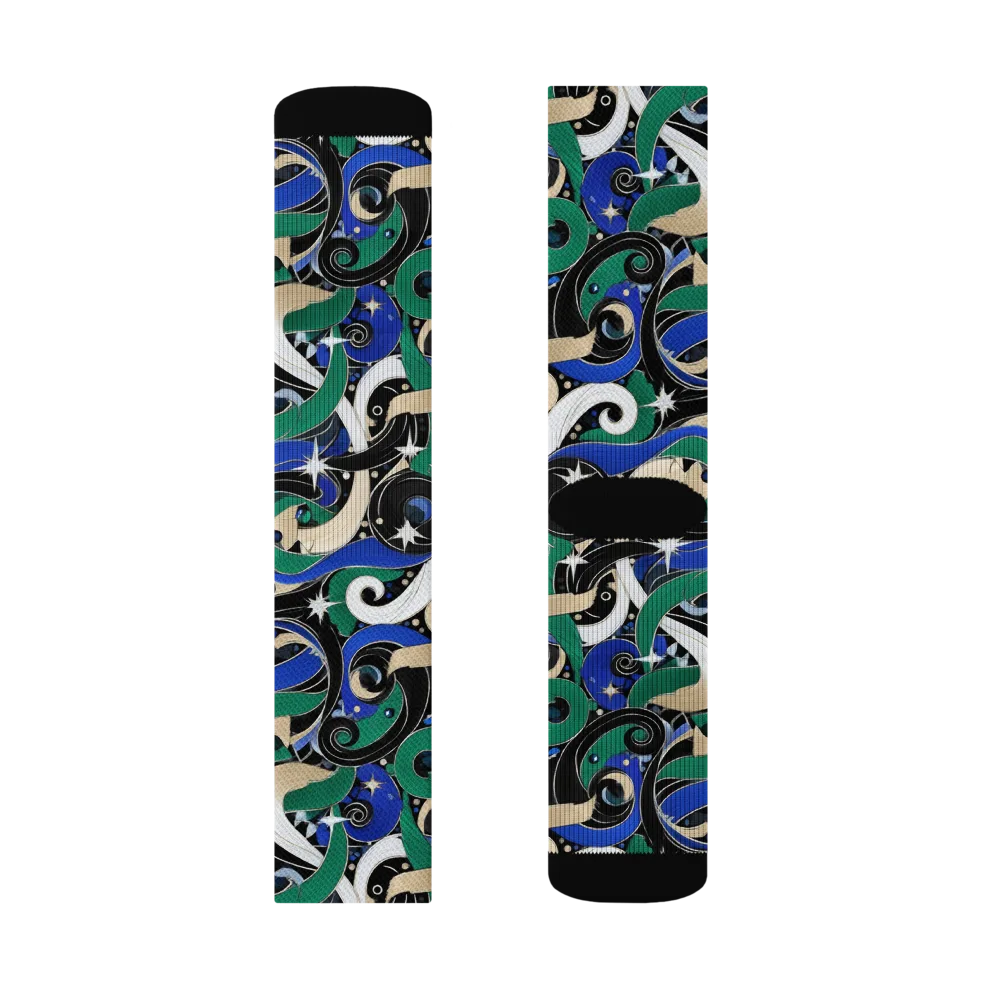 Starfall Baroque on Socks — Right Sock
